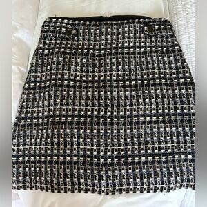 Ann Taylor Black/Blue Tweed Skirt Size 10